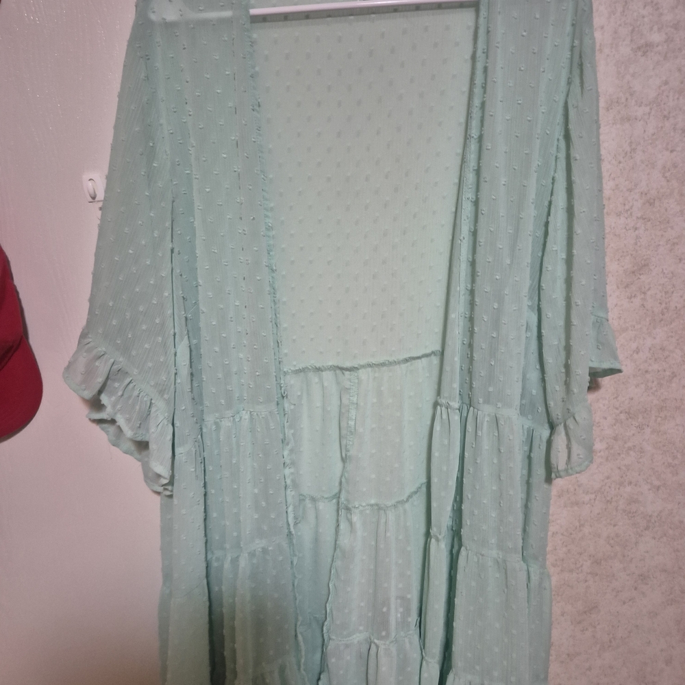 Torrid Light Green Textured Kimono Top